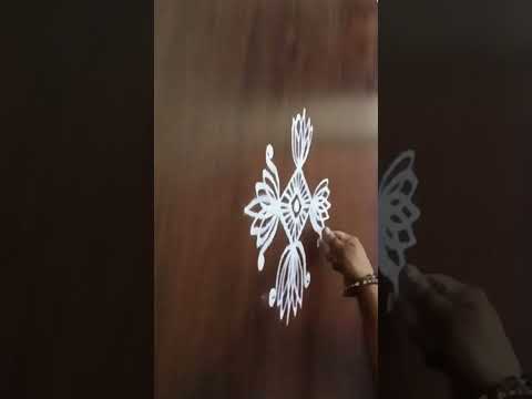 easy daily rangoli kolam design 🌷 easy muggulu design 🌷