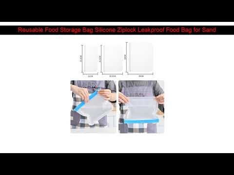 Reusable Food Storage Bag Silicone Ziplock Leakproof Food Bag for Sandwich/ Snack/ Fruit Food Zip T