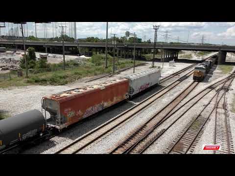 🚊[4K] Railfanning Hot Day CSX Intermodal-Remote Train Bryan Park Yd Train, Amtrak, Northern Southern