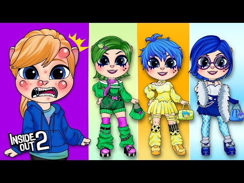 RILEY Glow Up Into Bad Girl! Making Inside out2 Game Book| paper doll story