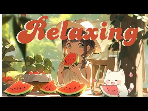 A relaxing day💓Chillin' cat 🐾lofi chill 1 Hour【Cute lofi music mix】 🍪 study/aesthetic/chill/relax ♪