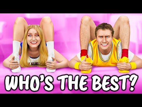 BOYS vs. GIRLS CHALLENGE: WHO'S THE BEST?💥 Types of Students at School! Funny Situations by 123 GO!