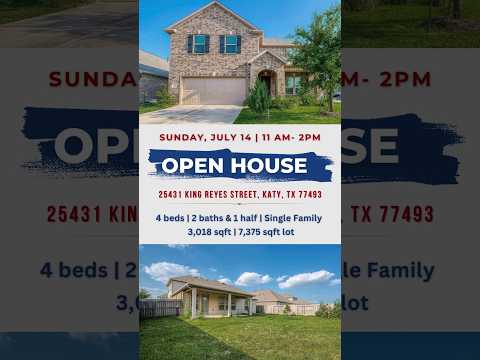 Open House this Sunday, July 14 from 11AM - 2PM. #realestate #openhouse  #katytexas #katytx #house