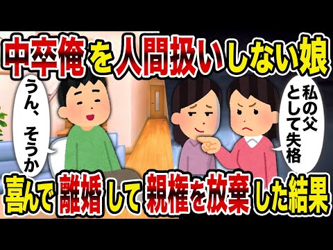 【2ch修羅場スレ】中卒俺を人間扱いしない娘→喜んで離婚して親権を放棄した結果