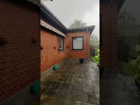 Heavy rainfall in Copenhagen Denmark