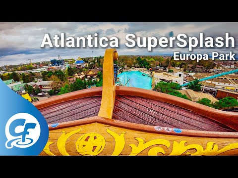 Atlantica SuperSplash front seat on-ride 5K POV @60fps Europa Park