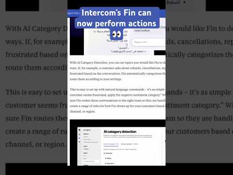 Intercom has launched Fin2 - a chatbot that can do more than just chat. #ai #productmanagement