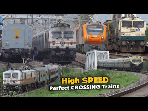 High SPEED Perfect Crossing TRAINS 9 | Diesel vs Electric | 750K Subscribers Special  IndianRailways