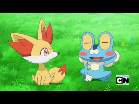 Ash and Froakie give same reaction after seeing Serena and Fennekin