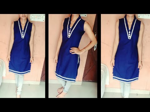 casual kurti cutting and stitching ||designer kurti / suit cutting & stitching ||simple suit cutting