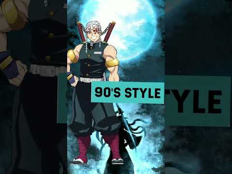 Demon Slayer characters in the 90's style