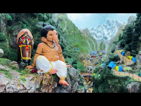 Kedarnath Miniature Themed Decoration | Paul Cha Ladka 2023 | Home Ganpati Decoration