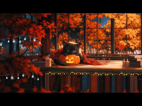 Lofi With My Cat || Happy Halloween 🐈‍⬛🎃 Chill lo-fi hip hop beats ☕ Lofi Coffee Mix for Relax/ Heal