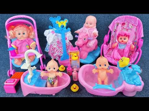 13 Minutes Satisfying with Unboxing Cute Doll Bathtub Playset，Baby Stroller Toys ASMR | Review Toys