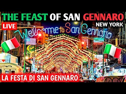 🇮🇹 1st Day FEAST of SAN GENNARO Little Italy New York City LIVE [Evening 9/12/2024]