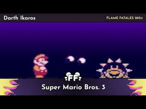 Super Mario Bros. 3 by Darth Ikaros in 56:24 - Flame Fatales 2024