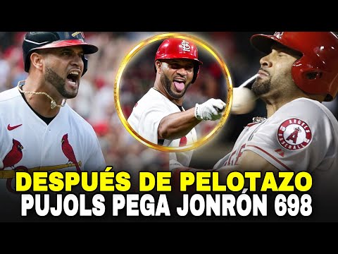 Albert Pujols pegó HOME RUN 698 Después de recibir PELOTAZO, CARDINALS VS REDS - MLB BASEBALL SPORTS