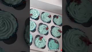 Eggless cupcakes | Blue eggless cupcakes | Cupcakes for baby boy birthday celebration #amazebaker