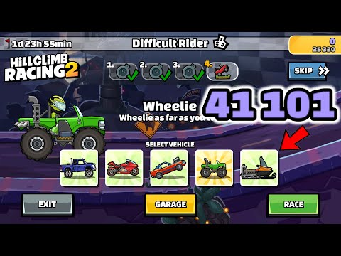 Hill Climb Racing 2 - 41101 points in DIFFICULT RIDER Team Event Walkthrough