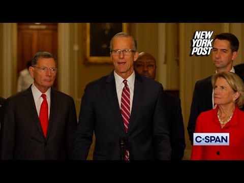 Senate GOP leader John Thune delivers remarks on plans to enact Trump’s agenda