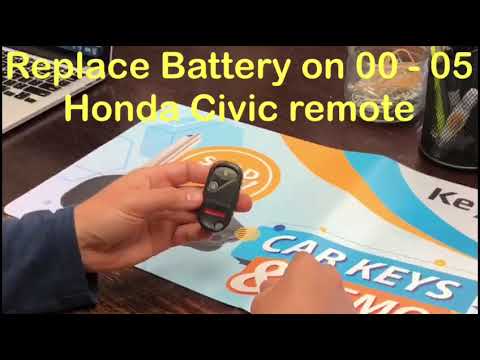 How to change battery on 2001 - 2005 Honda Civic Pilot Remote fob