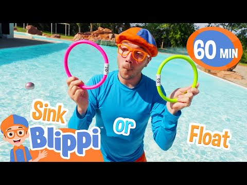 Blippi Plays Sink or Float in the POOL | Fun with Blippi! | Blippi Educational Songs for Kids