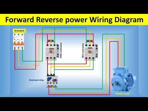 Forward and Reverse Motor Starter Power Wiring Diagram | forward reverse motor control wiring