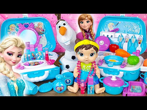 58 Minutes Satisfying with Unboxing Disney Frozen Elsa Toys Collection, Kitchen Set, Beauty Set ASMR