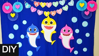 Baby Shark Theme party Decorations || Baby Shark Backdrop ||  Baby Shark Theme Decoration Ideas