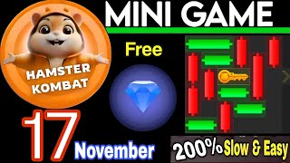 17 November 💎🔑🐹 Puzzle Trick: P2E Hamster Kombat key MiniGame Solved, slow step by step! 🎮