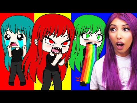 OMG! Her Hair Changes Color With Her Emotions!🌈 (Gacha Life Reaction)