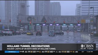 Holiday Lights Up On Both Sides Of Holland Tunnel