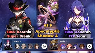 E0S0 Boothill Super Break & E0S0 Acheron F2P Team | New Apocalyptic Shadow | 3 Stars | V2.6 | HSR|