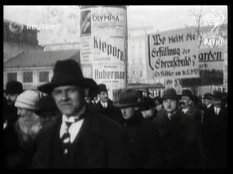 POLITICS:  Berlin demonstration  against  German reparations  following Versailles peace t...(1927)