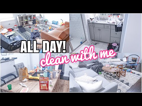 ALL DAY CLEAN WITH ME | MESSY HOUSE TRANSFORMATION | SPEED CLEANING MOTIVATION | REAL LIFE MESS