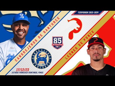 🎥Liga de Béisbol Profesional Roberto Clemente🇵🇷: Cangrejeros de Santurce 🆚 Leones de Ponce⚾️