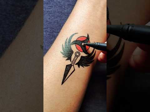 "ITACHI INSPIRED | Kunai & Wing Tattoo Design .....#tattoo #tattoodesign #animetattoo #animeart