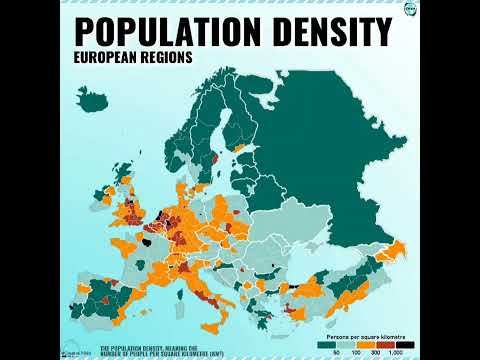 Population Density of European regions/countries! #map #europe #population #region #youtubeshorts