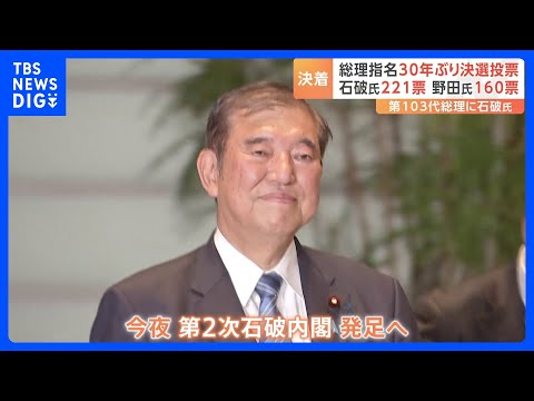 石破茂氏が第103代内閣総理大臣に選出　特別国会30年ぶりの決選投票で　第2次石破内閣発足へ　国民民主・玉木代表“不倫認め謝罪”も代表続投　同僚議員「何やってくれてんだよ」｜TBS NEWS DIG