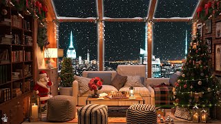 New York Christmas Ambience 4K🎄Instrumental Christmas Jazz Music for Relax, Study, Work