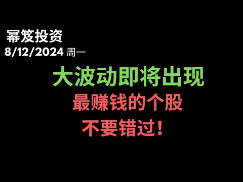 第1249期「幂笈投资」8/12/2024 今日平盘收官，大波动即将出现 ｜ 最赚钱的个股一定要把握！｜moomoo