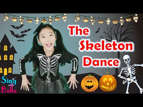 Skeleton Dance - Dem Bones with Lyrics Actions Movements | Halloween Song for  Kids | Sing-Along