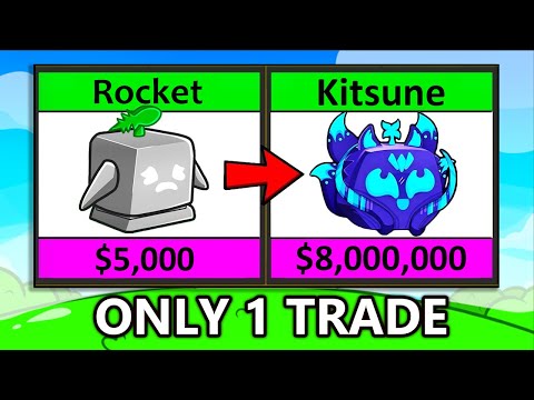 Trading to Kitsune With 1 TRADE in 24 Hours (Blox Fruits)