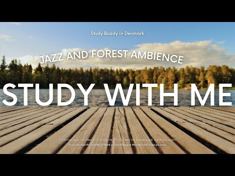 STUDY playlist: JAZZ on a LAKE🍁Relaxing ambience | Study with me Pomodoro timer