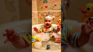 Bath Time Song #BabyFun #BathTimeJoy #AdorableMoments #CuteBaby #BabyGiggles #FunnyBaby #cute