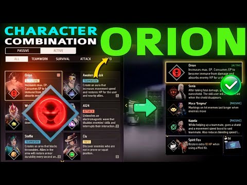 Orion Character Combination 2024 | Best character combination in Free Fire | Orion ability 2024