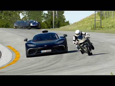 Kawasaki Ninja H2R Supercharged vs Hypercars at Old SPA