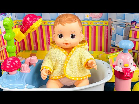 [80 minute video] REALISTIC DOLL BATH SET TOY - ASMR Satisfying Toys Unboxing