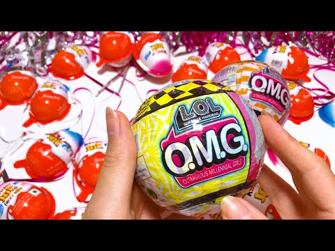 Oddly Satisfying Video l How To Make Rainbow Glitter With Kinder Eggs & opening satisfying ASMR