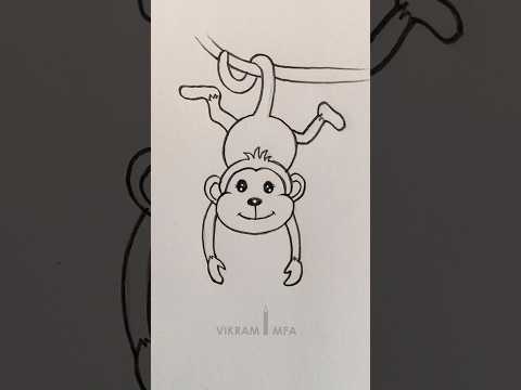 Simple drawing shorts || how to draw a monkey || VIKRAM MFA || #simple #drawing #shorts